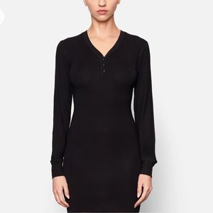 SKIMS Onyx Sleep Henley Dress in size Small